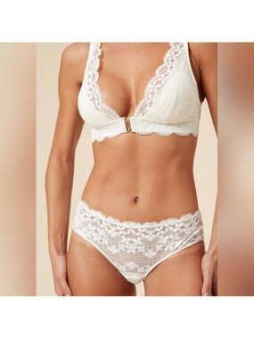 Urban Outfitters Ivory Lace Bralette & Bikini Set